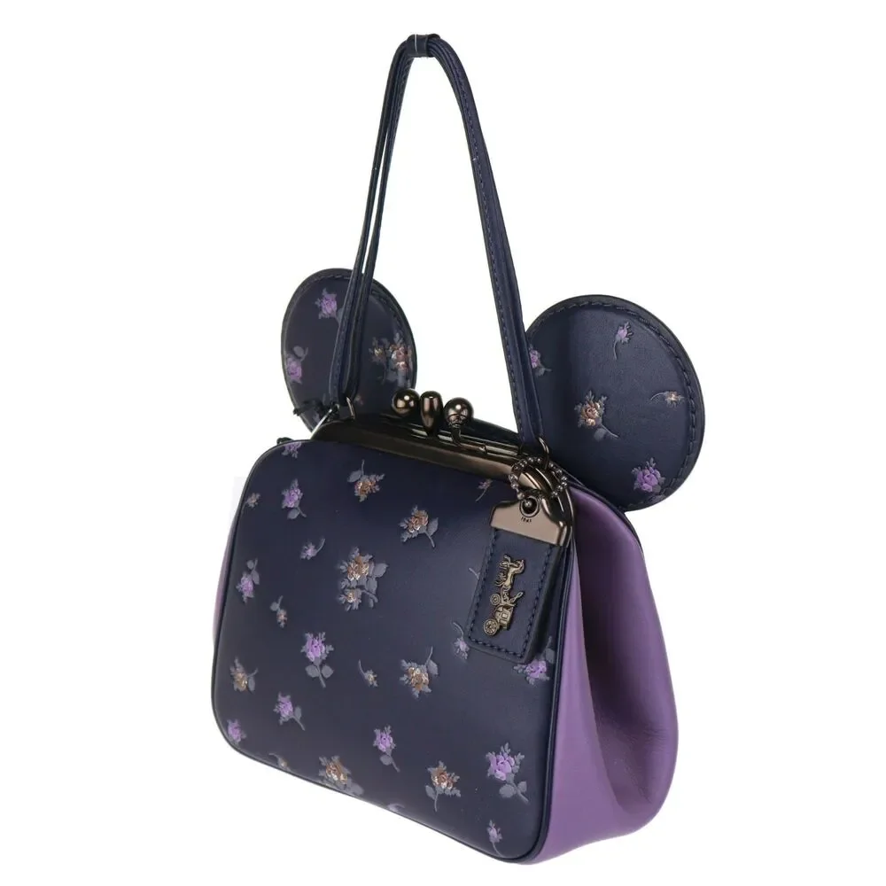 NWT Coach Disney X Minnie Mouse Kisslock Bag Handbag Ears Floral Purse - Picture 9 of 12
